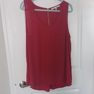 Collective Concepts Sleeveless Red Chiffon Tank